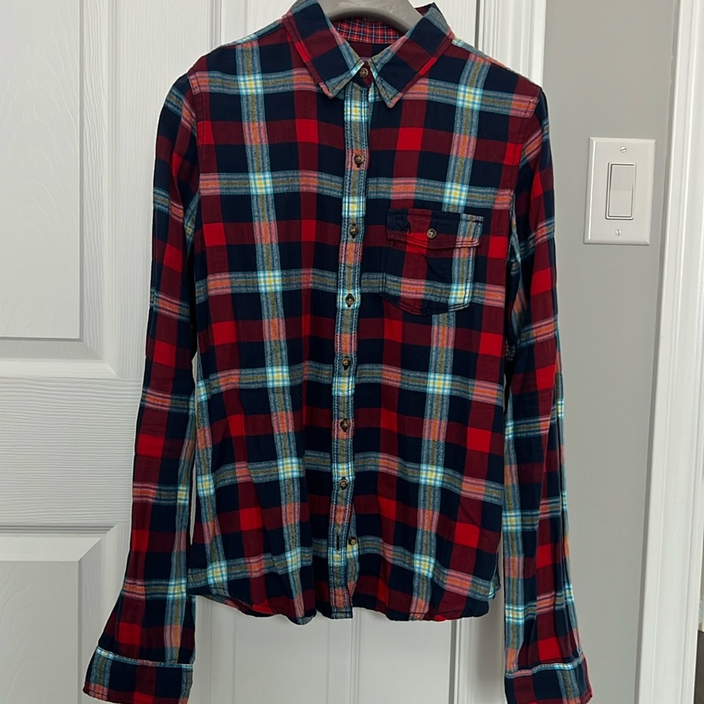 Vintage Abercrombie & Fitch Fitted Flannel plaid Shirt